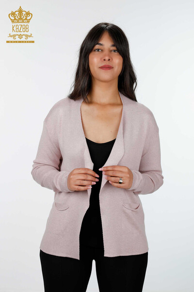 Großhandel Damen-Strickjacke- Zwei Taschen - Viskose - 14687 | KAZEE - 10