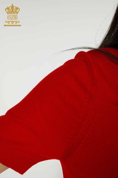 Großhandel für Damen-Strickpullover – Amerikanisches Modell – Rot – 16929 | KAZEE - Thumbnail