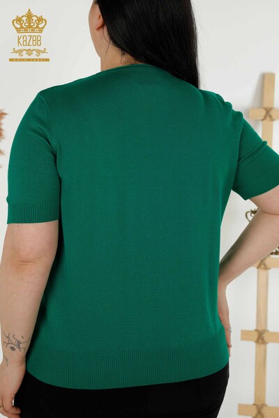 Großhandel für Damen-Strickpullover – Basic – Amerikanisches Modell – Grün – 16271| KAZEE - Thumbnail