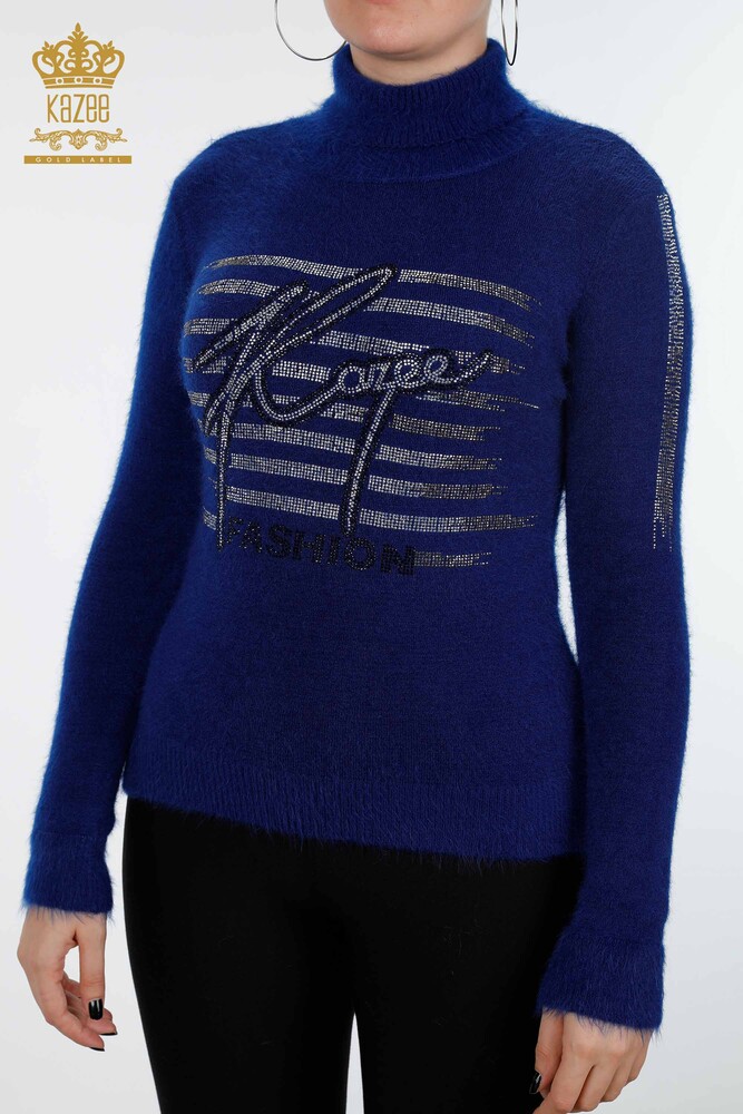 Großhandel für Damen-Strickpullover, Kazee-Schriftzug, detaillierter Stein bestickt – 18900 | KAZEE - 2
