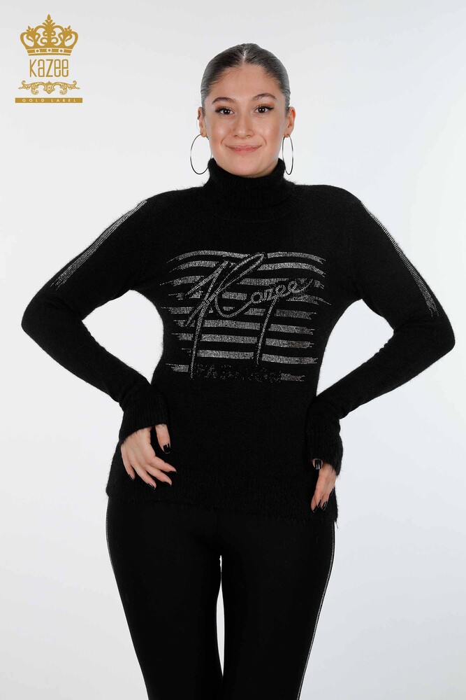 Großhandel für Damen-Strickpullover, Kazee-Schriftzug, detaillierter Stein bestickt – 18900 | KAZEE - 8