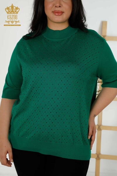 Großhandel Damen-Strickpullover - Kurzarm - Grün – 16950 | KAZEE - 2