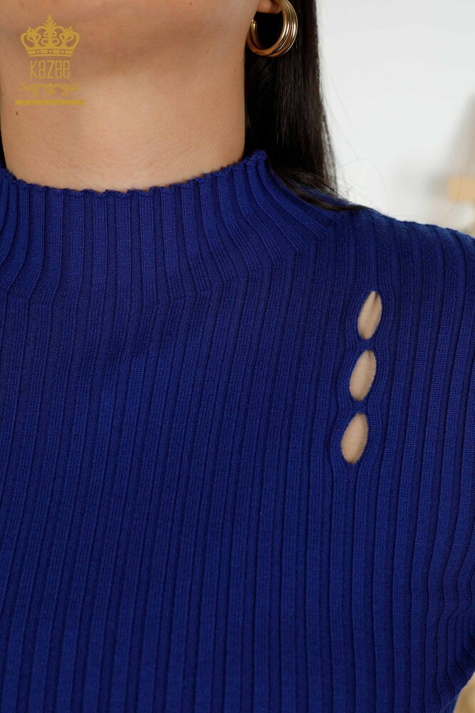 Großhandel Damen Strickpullover - Loch detail - Saks - 30395 | KAZEE - 4