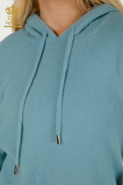 Großhandel Damen-Strickpullover - Mit Kapuze - Mint - 40006 | KAZEE - 3
