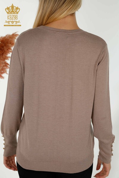 Großhandel Damen-Strickpullover - Rundhalsausschnitt - Nerz - 30508 | KAZEE - 5