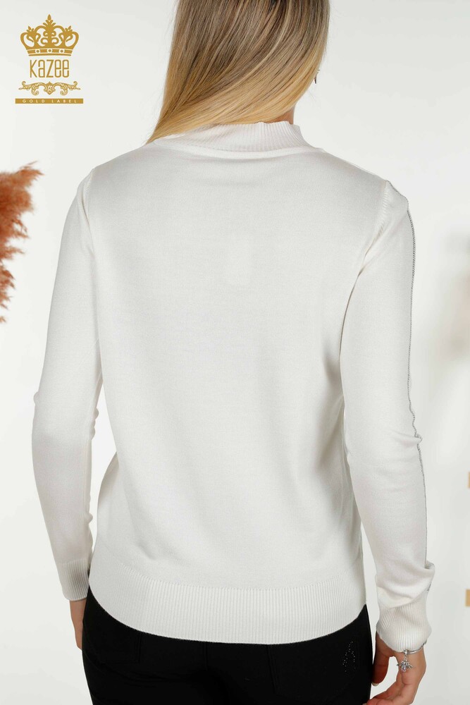 Großhandel Damen-Strickpullover - Stehkragen - Ecru - 30393 | KAZEE - 7