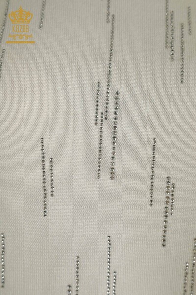 Großhandel Damen-Strickpullover - Stehkragen - Ecru - 30599 | KAZEE - 4