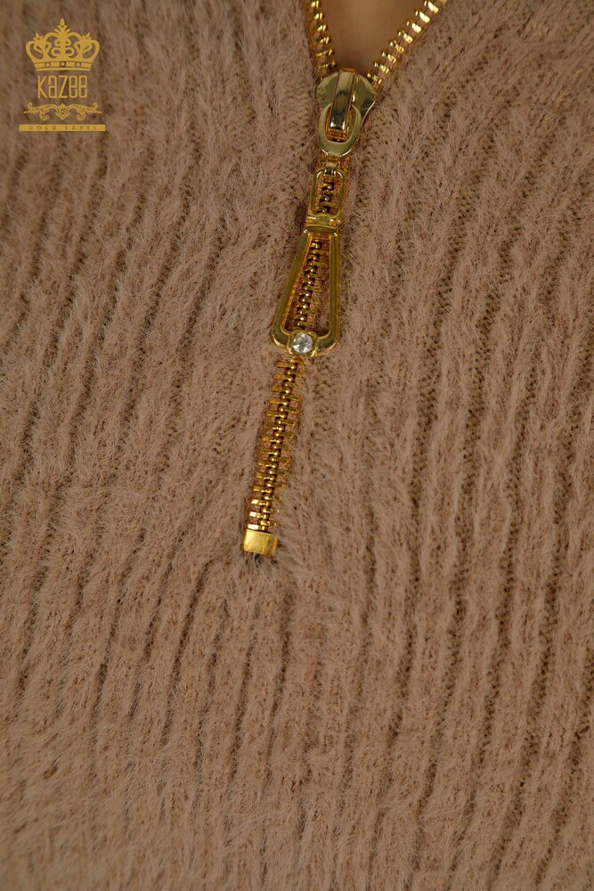 Großhandel Damen Strickwaren - Angora - Stein perlen - Nerz - 30769 | KAZEE - 4