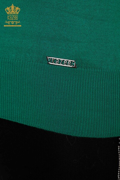 Großhandel Damen Strickwaren Ärmellos Grün - 16922 | KAZEE - 4