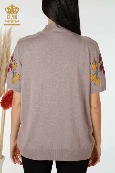 Großhandel Damen Strickwaren Blatt Muster Nerz-16753 / KAZEE - 8