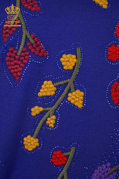 Großhandel Damen Strickwaren Blatt Muster Saks - 16753 / KAZEE - 4