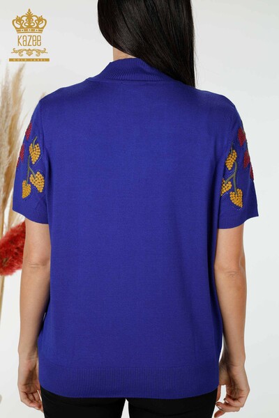 Großhandel Damen Strickwaren Blatt Muster Saks - 16753 / KAZEE - 8