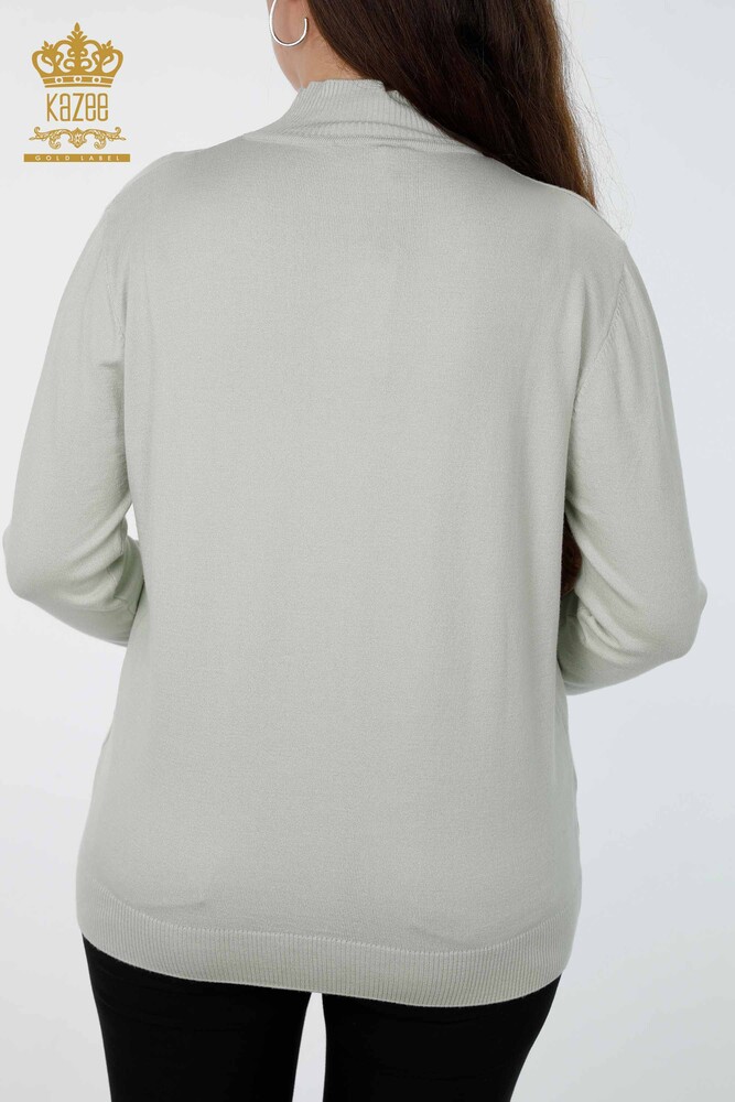 Großhandel Damenstrickwaren Stehkragen Langarm Basic Viskose - 15670 | KAZEE - 5