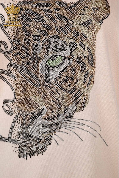 Großhandel Damenstrickwaren - Leopardenmuster - bestickt - Text detaillierter - 16157 | KAZEE - Thumbnail