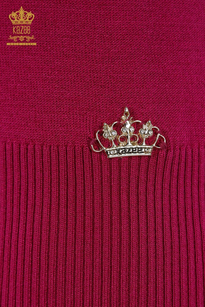 Großhandel Damen Strickpullover - Amerikanisches Modell - Fuchsia - 15943 | KAZEE - 5