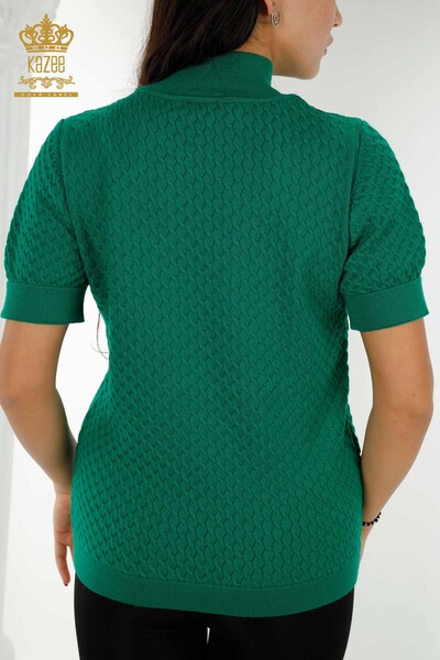 Großhandel Damen Pullover - Amerikanisches Modell Basic Grün - 30119 | KAZEE - Thumbnail