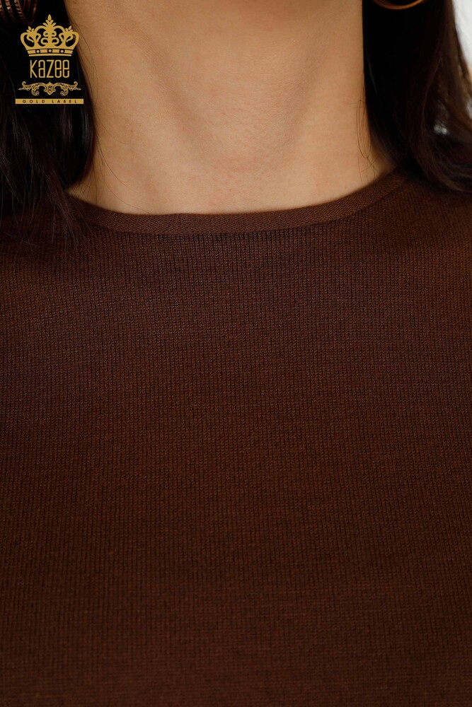 Großhandel Damen Strickpullover - Basic - Braun - 30241 | KAZEE - 3