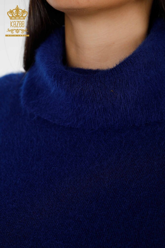 Großhandel Damen-Strickwaren-Tunika - Ärmel Tüll Stein bestickt - Angora - 18888 | KAZEE - 4