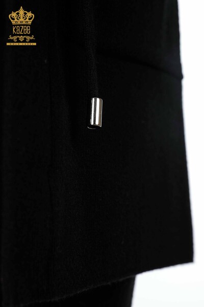 Großhandel Damen Strickweste - Bunte Blume bestickt Tasche - Lang - 16844 | KAZEE - 29