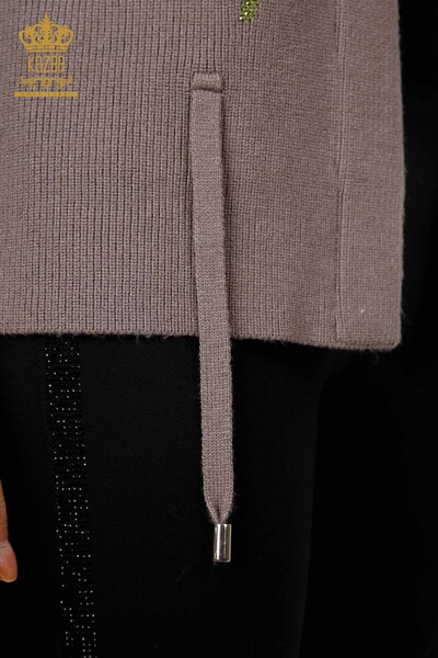 Großhandel Damen Strickweste Kurz Blume bestickt - Stein bestickt - 16836 | KAZEE - 14