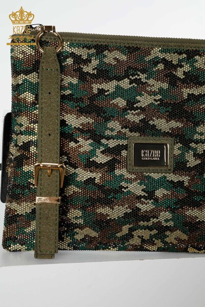 Großhandel Damentasche Camouflage Stein bestickt Khaki - 528 | KAZEE - Thumbnail