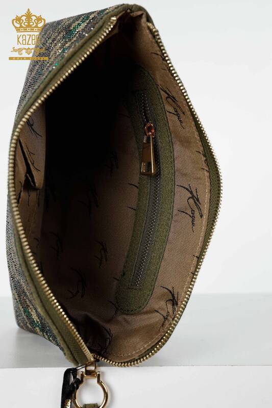 Großhandel Damentasche Camouflage Stein bestickt Khaki - 528 | KAZEE