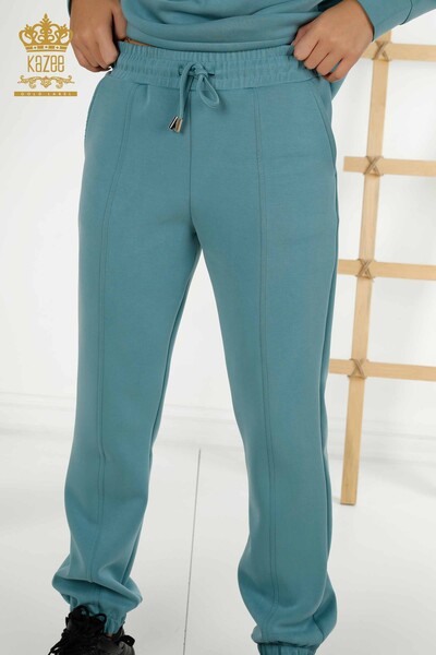 Großhandel Damen-Trainingsanzug-Set - Basic - mit Taschen - Mint - 17579 | KAZEE - Thumbnail
