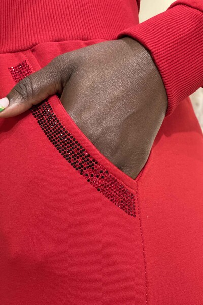 Großhandel Damen-Trainingsanzug-Set im – Steinbestickt – Taschen details – 17261 | KAZEE - Thumbnail