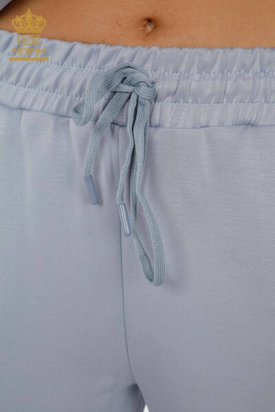Großhandel Damen-Trainingsanzug-Set - Knopf detail - Blau - 17551 | KAZEE - Thumbnail