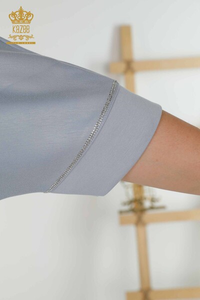 Großhandel Damen Trainingsanzug-Set - Kurzarm - Blau – 20393 | KAZEE - 6