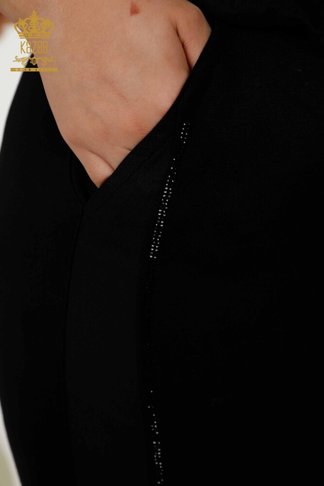 Großhandel Damen-Trainingsanzug-Set - Reißverschluss - Schwarz – 20387 | KAZEE - 12