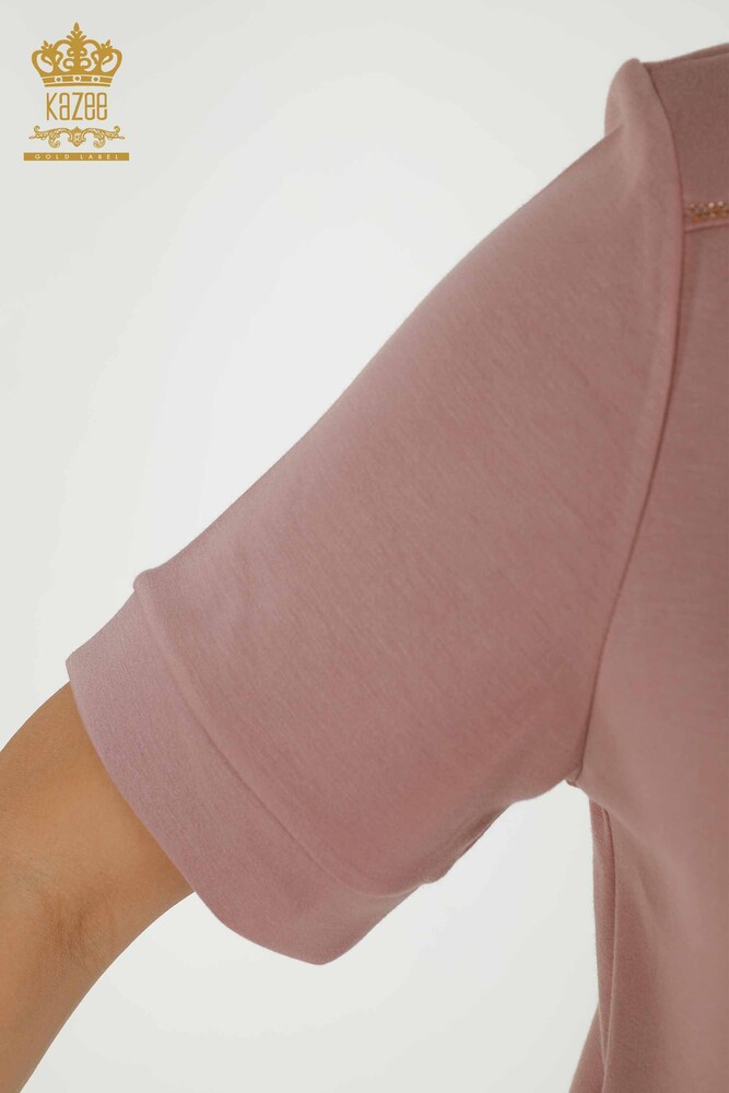 Großhandel Damen-Trainingsanzug-Set - Stein Bestickt - Rose - 17549 | KAZEE - 9