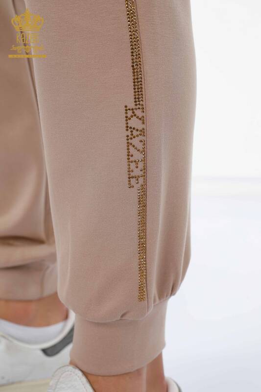 Großhandel Damen-Trainingsanzug-Set - Streifen Stein Bestickt Mit Kapuze – Tasche – 17450 | KAZEE