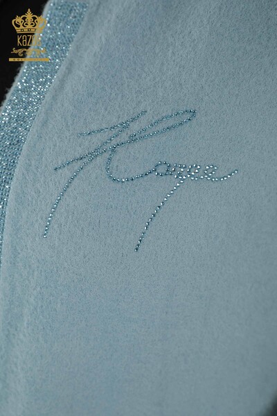 Großhandel Damen Weste Stone Embroidered Corded Mint - 30244 | KAZEE - Thumbnail