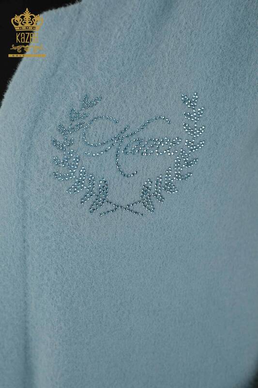 Großhandel Damen Weste Pocket Stone Embroidered Mint - 30243 | KAZEE