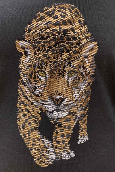 Großhandel Damenbekleidung Damenstrickwaren mit Leopardenmuster - 16199 | Kazee - Thumbnail