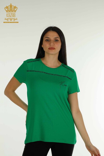 Großhandel Damen Bluse - Amerikanisches Modell - Grün - 78857 | KAZEE - Thumbnail