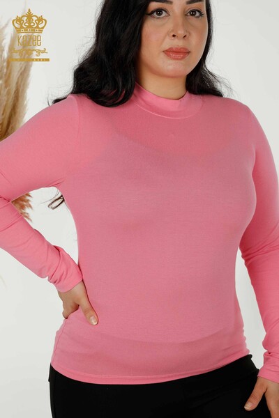 Großhandel Damen bluse - Basic - Rosa - 79258 | KAZEE - Thumbnail