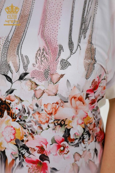 Großhandel Damen bluse - Blumenmuster - Digital - 79253 | KAZEE - Thumbnail