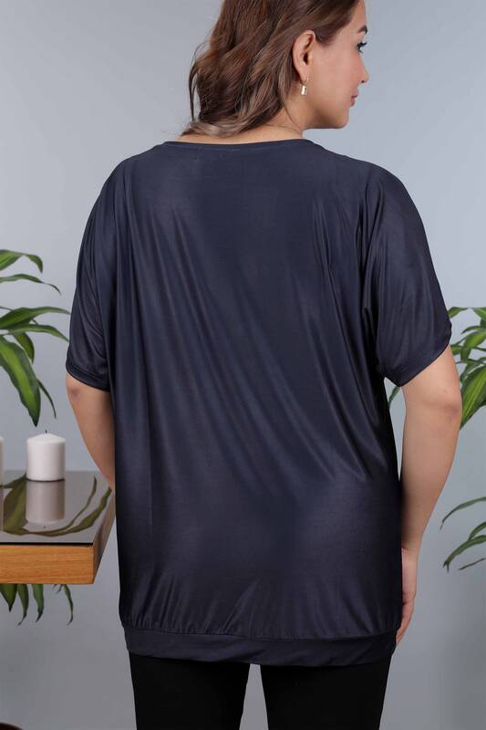 Großhandel Damen Bluse im - Digitaldruck - Steinbestickt - Gemustert - 77775 | KAZEE