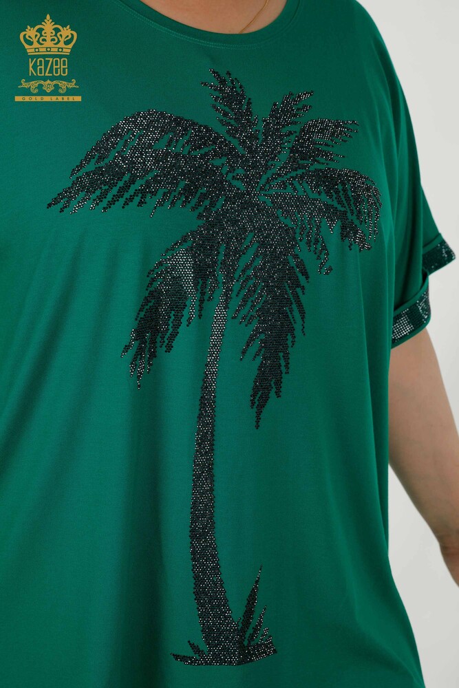 Großhandel Damen Bluse - Gemustert - Grün - 79325 | KAZEE - 3