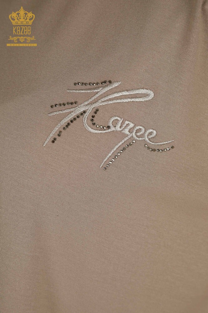 Großhandel Damen bluse - Kurzarm - Nerz - 79302 | KAZEE - 3