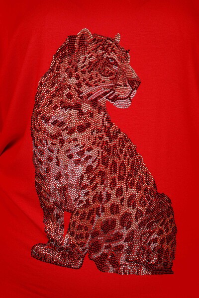 Großhandel Damen bluse - Leoparden-Detail - bestickt - 78938 | KAZEE - Thumbnail