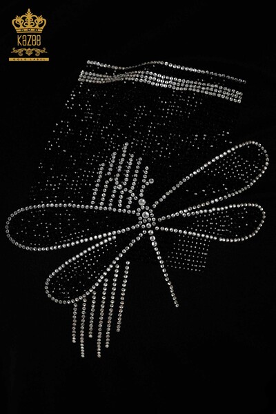 Großhandel Damen bluse - Libellen-Detail - Schwarz - 79370 | KAZEE - Thumbnail