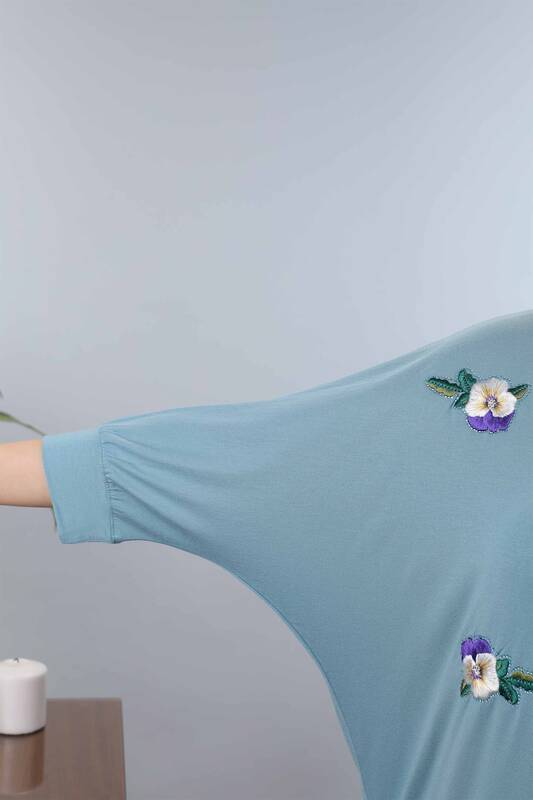 Großhandel Damen Bluse - Blumenmuster - bestickt - 77902 | KAZEE