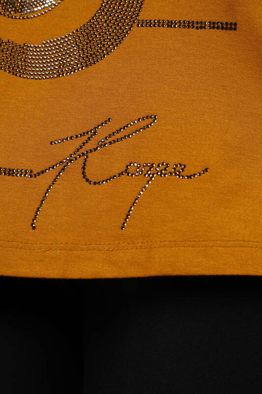 Großhandel Damen Bluse - Rundes Detail - Steinbestickt - 77926 | KAZEE