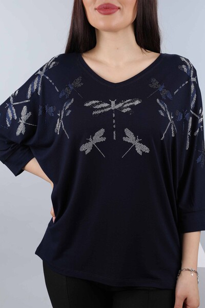 Großhandel Damen Bluse - bestickt - Libellen modell - 77877 | KAZEE - Thumbnail