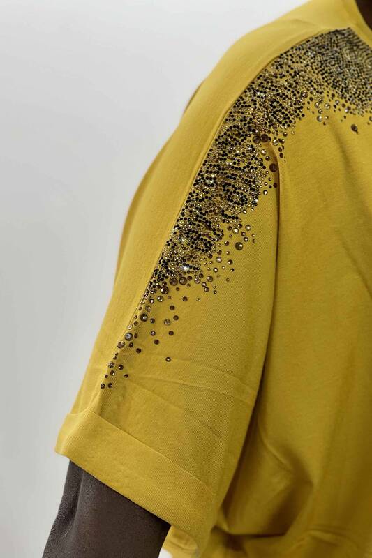 Großhandel Damen Bluse im - Tiger detail - Stein Bestickt - 77592 | KAZEE