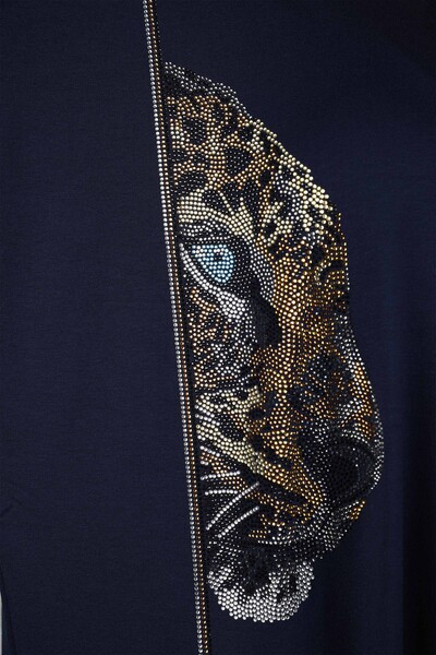 Großhandel Damen Bluse - Tiger Muster - Doppel ärmel - 77591 | KAZEE - Thumbnail