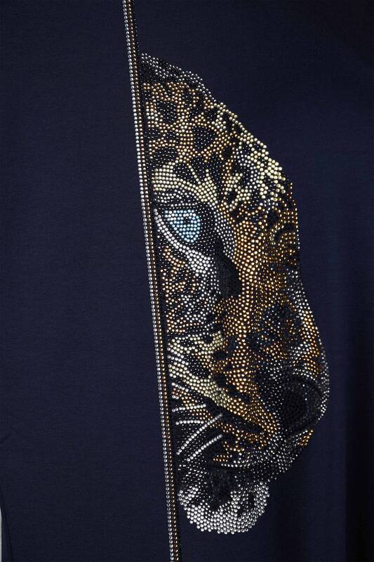 Großhandel Damen Bluse - Tiger Muster - Doppel ärmel - 77591 | KAZEE